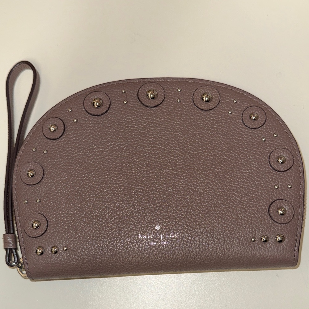 Kate Spade Taupe Studded Wristlet Clutch